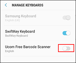 Android barcode scanner Android Keyboard Manager