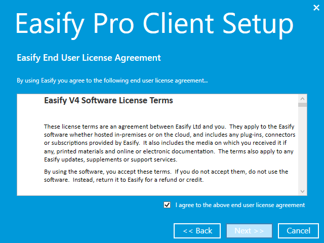 End User License Agreement for Easify
