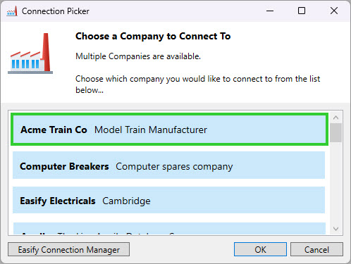 Easify Connection Picker