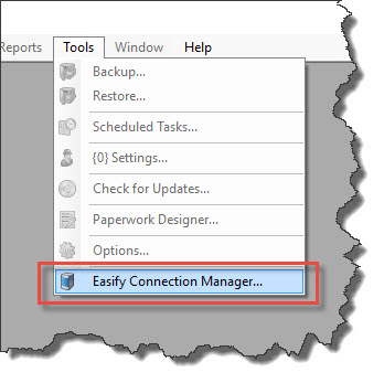 Easify Connection Manager Menu